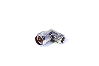 Acconet 90 Degree N Male to N Female adapter. Right angle coaxial connector for tight spaces and easy cable management.