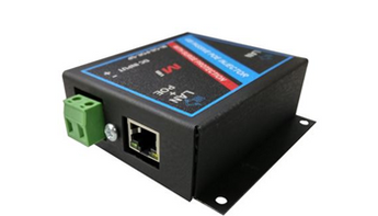 Passive Gigabit POE injector with surge protection. Powers PoE devices over LAN, offering high-power and network surge defense.