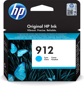 HP 912 Cyan Original Ink Cartridge (3YL77AE) for dependable, high-quality everyday printing.