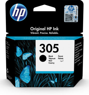 HP 305 Black Original Ink Cartridge (3YM61AE) for DeskJet 2720, 4120, and other compatible HP printers.