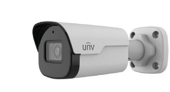 Uniview 5MP LightHunter mini bullet IP camera, model IPC2125SB-ADF40KM-I0, with a 4mm fixed lens for clear, wide-angle surveillance.