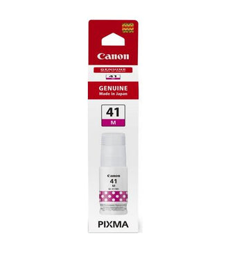 Canon GI-41 Magenta Ink Bottle for MegaTank Printers, SKU: 4544C001AA. Produces rich and vibrant magenta color prints.