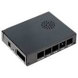 Black aluminum MikroTik RouterBOARD MT150-CASE for indoor use. Fits RouterBOARD 450 and RB850Gx2; includes mounting hardware.