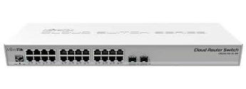MikroTik CRS326-24G-2S+RM Cloud Router Switch with 24 Gigabit Ethernet ports and two SFP+ ports for high-speed networking.