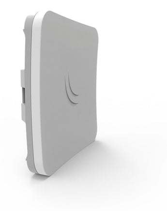 MikroTik SXTsq 5 ac, a small, lightweight 5GHz outdoor CPE with integrated antenna for wireless point-to-point connections.