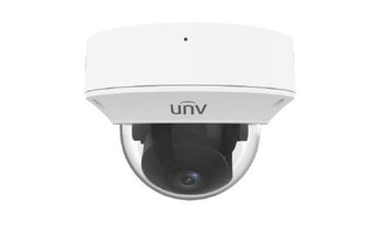 UNV IPC3232SB-ADZK-I0: 2MP LightHunter dome camera with motorized lens, WDR, and deep learning for enhanced surveillance.