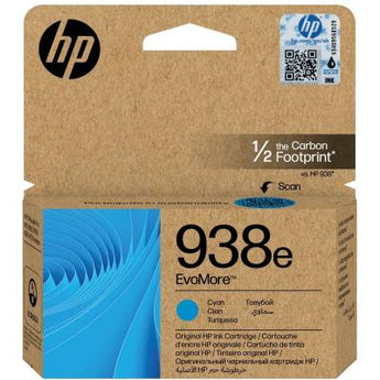 HP 938E Cyan Original Ink Cartridge for HP Printers: EvoMore, high yield, eco-friendly, 4S6X9PE.