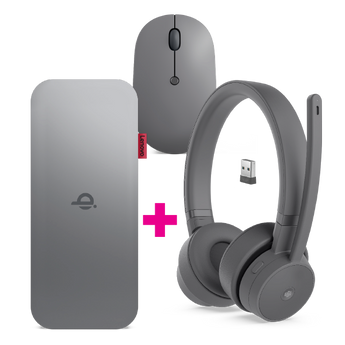 Lenovo Go Headset, Power Bank & Mouse Bundle