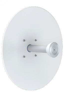 RF elements StarterDish 27 UM parabolic dish antenna. High-gain, cost-effective solution for CPE deployments. UV resistant ABS plastic, aluminum, steel.