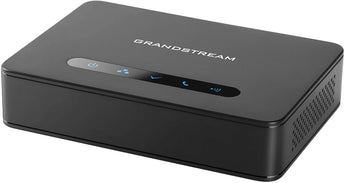 Grandstream DP760 DECT repeater extending VoIP phone range indoors and outdoors, showing its compact design and antenna.