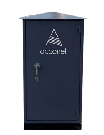 Acconet 19" 25U vented outdoor cabinet, secure weatherproof enclosure, 120KG capacity, for safe server and network equipment storage.