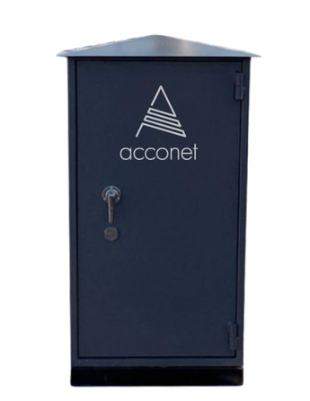 Acconet 19" 25U vented outdoor cabinet, secure weatherproof enclosure, 120KG capacity, for safe server and network equipment storage.