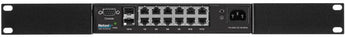 Netonix NTX-WS-12250-AC: 12-Port managed PoE switch with AC power, 2 SFP uplink ports, and a 24V-48V, 250W power supply.