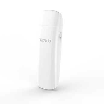 Tenda AC1300 TE-U12: A black USB adapter for enhancing wireless network speeds with dual-band Wi-Fi (5GHz and 2.4GHz) connectivity.