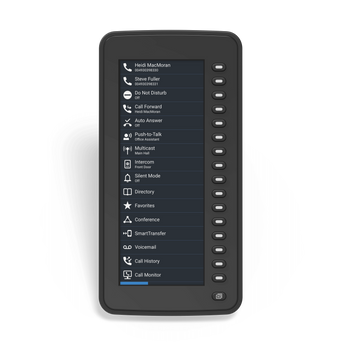 Snom D7C expansion module with color display and programmable function keys, connected via USB, enhancing Snom D7x series phones.