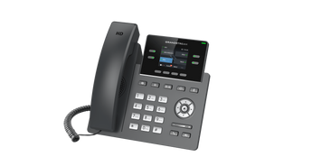 Grandstream GRP2612W desk phone with color display, Wi-Fi, 2 lines, and PoE support for reliable office communication.