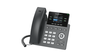 Grandstream GRP2612W desk phone with color display, Wi-Fi, 2 lines, and PoE support for reliable office communication.