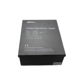 ZKTeco PSU-B: 12V DC 5A power supply with battery leads. Requires a 12V 7Ah battery (not included). For access control systems.