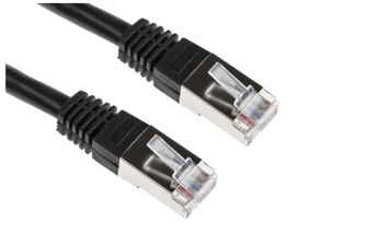 Black Acconet CAT6 1m UTP Flylead. A short networking cable with moulded boot for strain relief and fast data transfer.