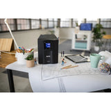 APC Smart-UPS C 1000VA LCD Tower UPS with SmartConnect, providing battery backup and surge protection.