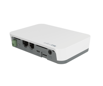 MikroTik IoT KNOT Gateway with Bluetooth, Narrowband, and CAT-M connectivity for IoT device management. Includes DIN rail mount.
