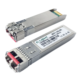 10G SFP single mode transceiver, 1550nm wavelength, 40km reach, LC connector. Used for fiber optic network connections.