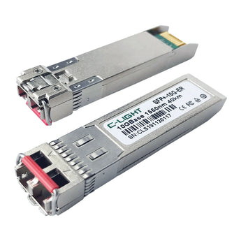 10G SFP single mode transceiver, 1550nm wavelength, 40km reach, LC connector. Used for fiber optic network connections.