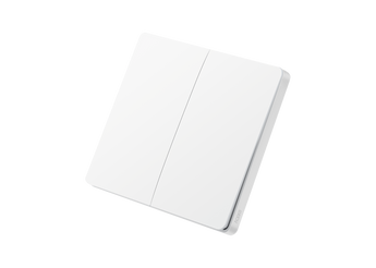 Aqara Wireless Remote Switch H1 (Double Rocker) - a white, double-button Zigbee remote for smart home lighting and device control.