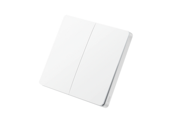 Aqara Wireless Remote Switch H1 (Double Rocker) - a white, double-button Zigbee remote for smart home lighting and device control.