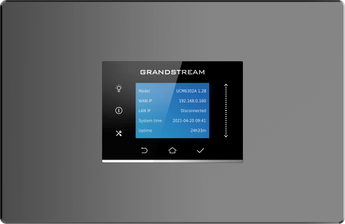 Grandstream UCM6302A IP PBX. It has 2 FXS and 2 FXO ports, Gigabit network ports, and supports Power Over Ethernet (PoE+).