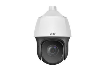 Uniview UNV 2MP LightHunter PTZ IP Camera with 25x optical zoom and motorized lens, offering pan, tilt, and zoom capabilities.