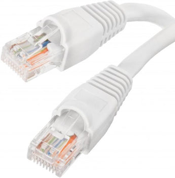 Acconet CAT6 5m UTP white patch lead with RJ45 connectors, used for connecting network devices.