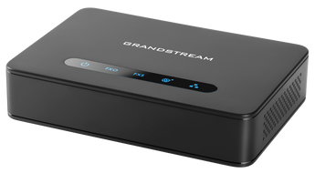 Grandstream HT-813: Analog Telephone Adapter with one FXS port for phones and one FXO port to connect to a PSTN line.