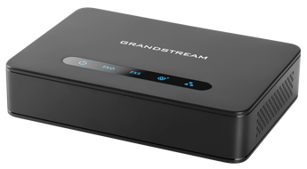 Grandstream HT-813: Analog Telephone Adapter with one FXS port for phones and one FXO port to connect to a PSTN line.