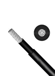 Black Acconet 16mm silicone battery cable, used for connecting batteries to inverters in solar and power systems.
