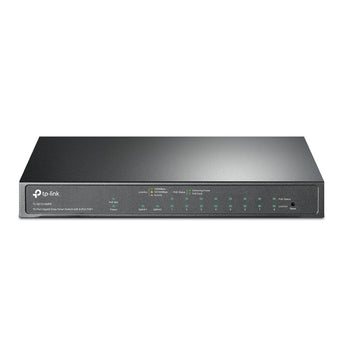 TP-Link TL-SG1210MPE: 10-Port Gigabit Easy Smart Switch with 8 PoE+ ports for powering devices like IP cameras and phones.
