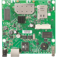 MikroTik RouterBOARD 912UAG-5HPnD: 5GHz radio, Gigabit Ethernet, MiniPCI-e slot, USB, SIM slot, and MMCX connectors for flexible wireless networking.