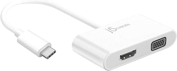 j5create JCA174 USB-C to HDMI & VGA Adapter - 4K HDMI, 1080p VGA