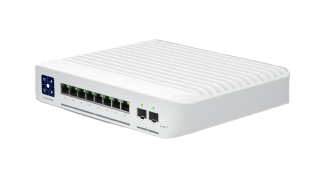 Ubiquiti UniFi Enterprise 8 Port PoE switch with eight 2.5GbE PoE+ ports and a 120W power budget for high-speed network connectivity.