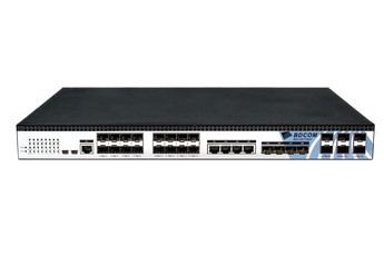 BDCOM P3600-16E: 16-port EPON OLT headend. Rack-mounted unit with dual hot-swap power supplies for reliable network performance.