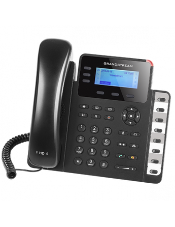 Grandstream GXP1630 VoIP phone with 3 lines, Gigabit ports, backlit LCD, and HD audio for clear communication.