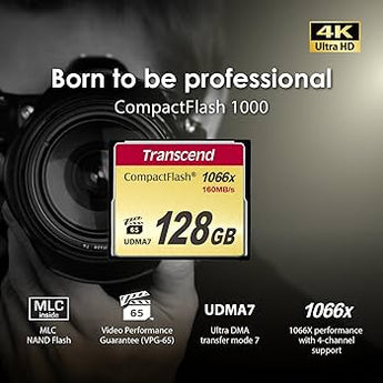 Transcend TS128GCF1000 128GB CompactFlash Card - 1000x