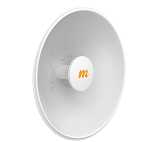Mimosa N5-X25 single twist-on dish antenna, 5GHz 25dBi, 430mm. Provides extended range and reliable wireless connectivity.