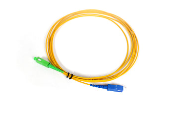 Acconet SC/UPC to SC/APC simplex single mode fiber optic patch lead, 3 meters long, for network connections.