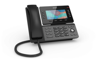 Snom D865 desktop IP phone with color display, Bluetooth, Wi-Fi, USB, PoE, and programmable keys for business communication.