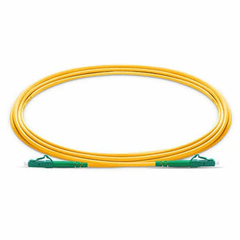 Acconet LC/APC to LC/APC simplex single mode fiber patch lead, 5 meters long, used for optical network connections.