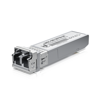 Ubiquiti UniFi UB-OM-SFP28-SR: A multi-mode SFP28 optical module enabling 25Gbps fiber connections with LC UPC connector.