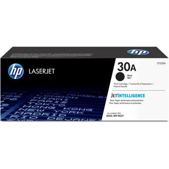Genuine HP 30A Black LaserJet Toner Cartridge CF230A for crisp, professional printing.