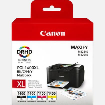 Canon PGI-1400XL Multi Pack: Black, Cyan, Magenta, and Yellow ink cartridges