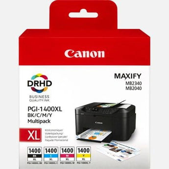 Canon PGI-1400XL Multi Pack: Black, Cyan, Magenta, and Yellow ink cartridges